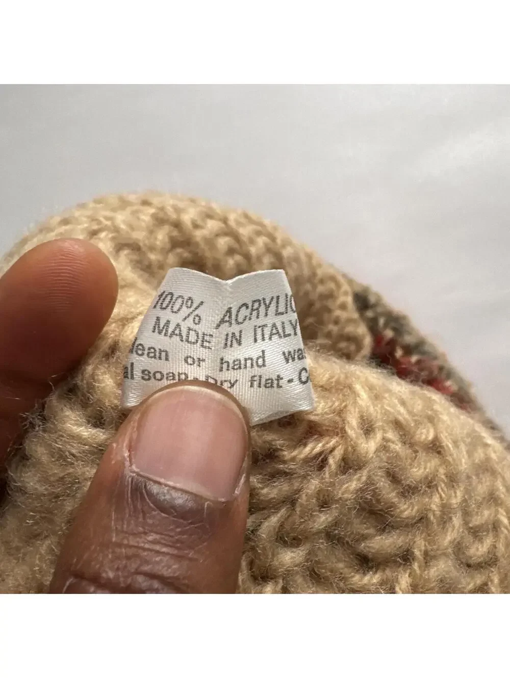 90s Made in Italy Chunky Knit Earthy Variegated Beanie